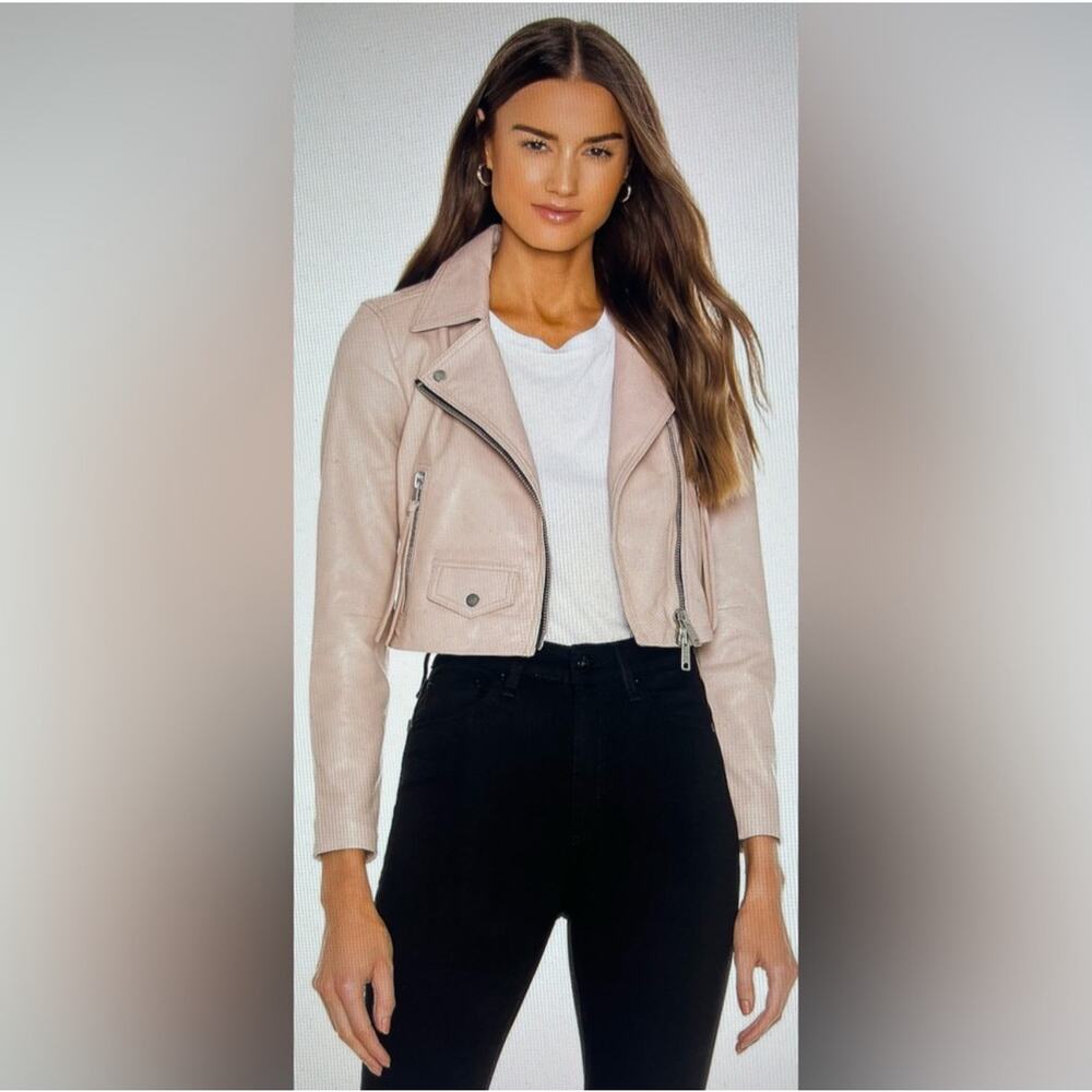 All Saints Women's Leather Jacket in Light Pink